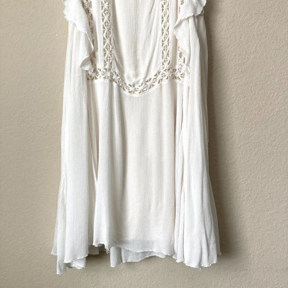 Free People One Boho Eyelet Ruffle Lace Trim Priscilla Mini Dress_10